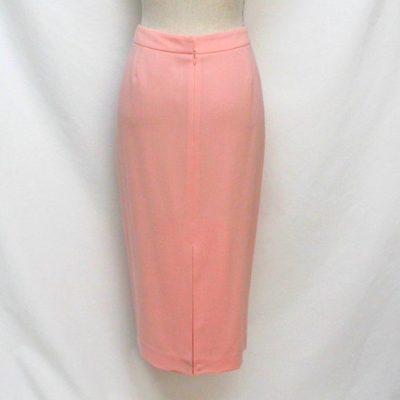DONCASTER Brand New Rose Thin 100% Wool Below the Knee Lined Pencil Skirt NEW 10 - Picture 5 of 7